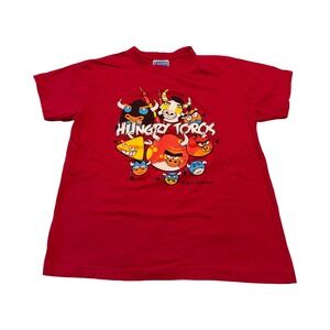 Safon Hungry Toros Barcelona Red‎ Graphic T-Shirt Youth Size 14 Spain Parody Tee